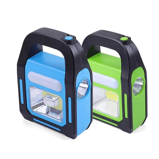 Lanterna de acampamento COB solar recarregável USB 3 em 1, mais brilhante, à prova d'água, para emergência