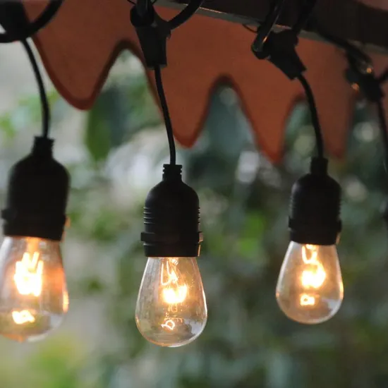 E27 IP65 à prova d'água solar pátio feriado jardim casamento acampamento decoração ao ar livre lâmpada S14 10m 48 pés guirlanda de luz de festão de LED