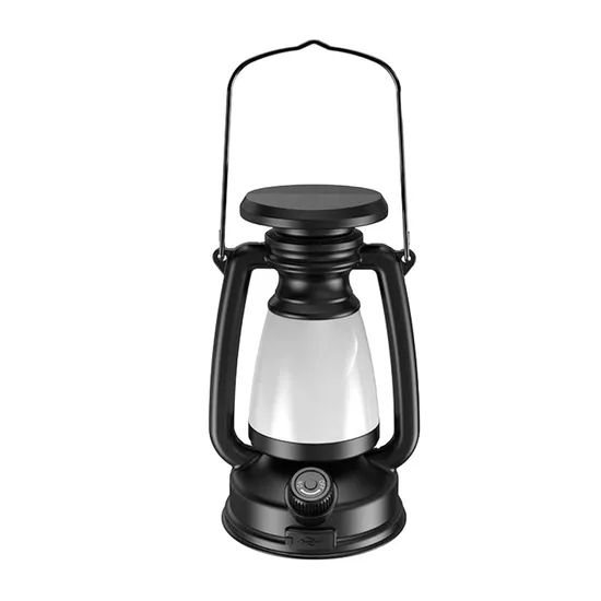 Lanterna vintage LED recarregável para acampamento, lâmpada suspensa para áreas externas, luz retrô branca quente e fria